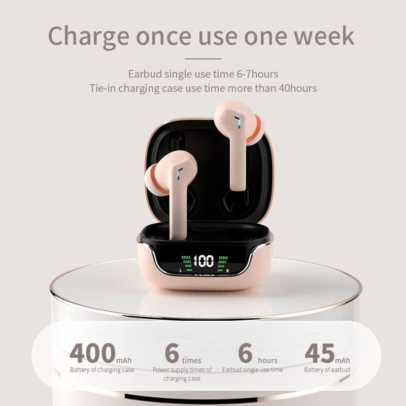 True Wireless Earbuds Bluetooth 5.3 in-Ear Headphones Dual Modes(Game/Music) Wireless Gaming Earbuds 55ms Ultra-Low Latency LED Power Display Bluetooth Earphones TWS Stereo Ear Buds 40H Playtime
