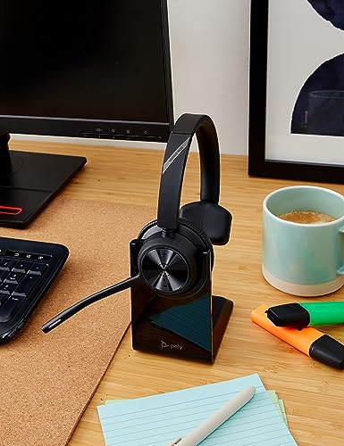 Poly - Voyager 4310 UC Wireless Headset + Charge Stand (Plantronics) - Single-Ear Headset- Connect to PC/Mac via USB-A Bluetooth Adapter, Cell Phone via Bluetooth-Works w/Teams (Certified), Zoom&More - style: Headset + Charge Stand