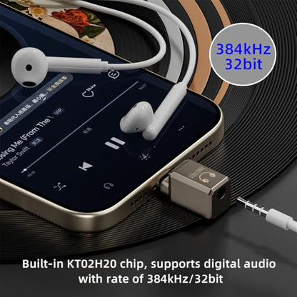xiwai USB-C Type C to 3.5mm Audio AUX HiFi DAC Headphone Converter & MIC Sound Card 384kHz 32bit Adapter KT02H20 Compatible OMTP CTIA with Laptop Tablet Phone - style: USB-C to 3.5mm DAC 384khz
