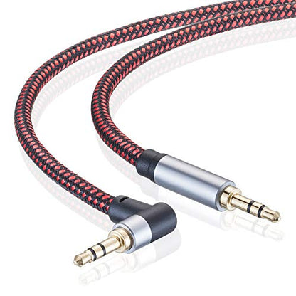 3.5mm Audio Cable 20ft,3.5mm 90 Degree Right Angle Auxiliary Audio Cables, Compatible with iPhone,Smartphones, Home/Car Stereos & More (20Ft/6m) - size: 20 ft