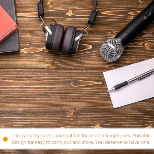 ULTECHNOVO Large Capacity Black Eva Microphone Bag with Drop-resistant Design and Microphone Protection for Charger and Digital Products Storage for Karaoke Accessories