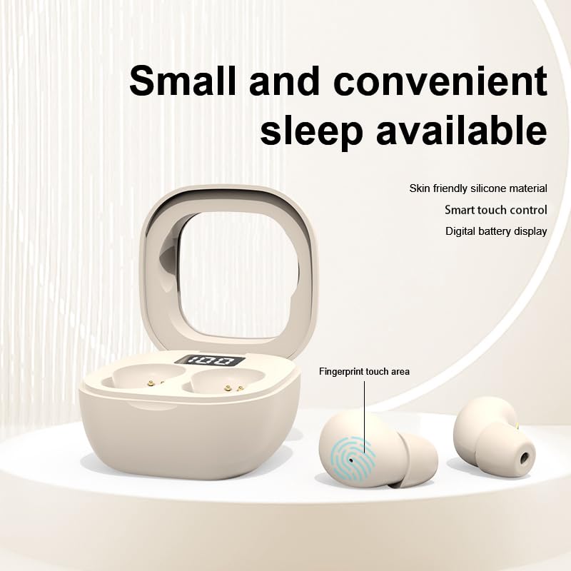 Ultra small mini earphones ，Mini Invisible Wireless Earbuds for Small Ear Canals, Low Profile Hidden Sleep Earbuds, IPX5 Waterproof Bluetooth Headphones for Work, Side Sleep & Daily Use (white) - color: White