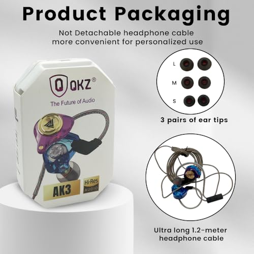 Wired Gaming Earbuds 2Pack, Ak3file in Ear Monitors, Deep Bass Sound Wired Earbuds, HiFi in Ear Headphones with 1DD 10mm Dynamic Driver, IEM for Music Gaming Video Calling (Black+Purple) - color: Black+Purple