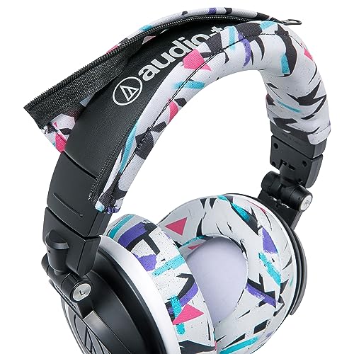 WC BandZ V2 - Headband Cover for Audio Technica ATH M50X & M50XBT | Made by Wicked Cushions | Also fits ATH M50, M40X & More, Machine Washable, No More Flaking Leather | 90's White - color: 90's White