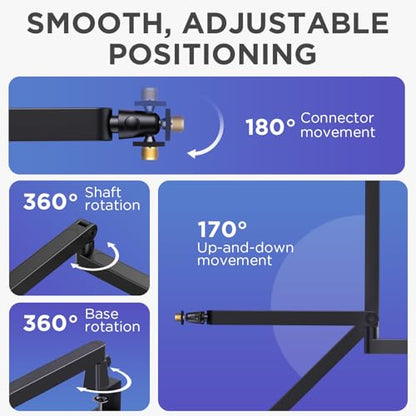 InnoGear Desktop Microphone Stand & 360° Rotatable Low Profile Mic Stand with Magnetic Cable Management Desk Mount for Fifine AM8 K669B Blue Yeti HyperX QuadCast SoloCast AT2020