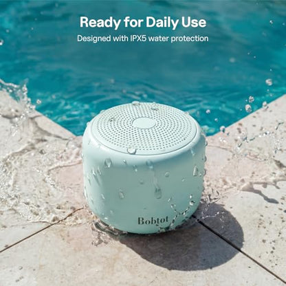 Bobtot Portable Bluetooth Speakers with Strap Easy to Carry Mini Speaker | Wireless IPX5 Waterproof with Loud Stereo Sound, 20 Hours Playtime, Rechargeable Battery, Built-In Microphone, Green - color: Green