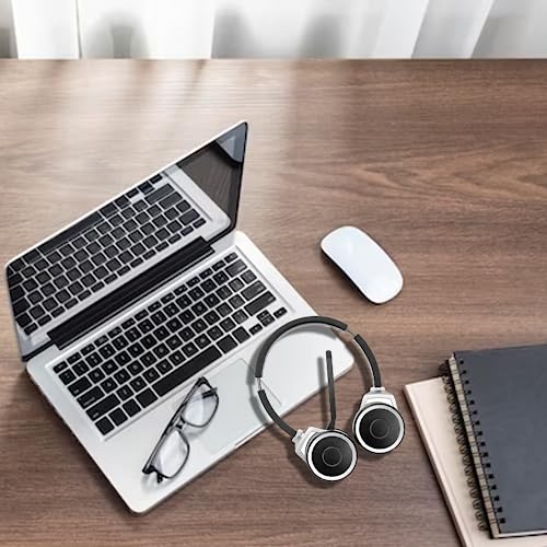Spracht ZumBT-410 Prestige Bluetooth Headset with Noise-Canceling Microphone | Wireless Headset with Charging Base & USB Dongle for Computer | PC Head Set for Working from Home/Office/Teams/Zoom
