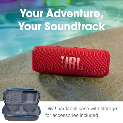 JBL Flip 6 (White) + Bundle with divvi! Protective Hardshell Case (Black) - color: White