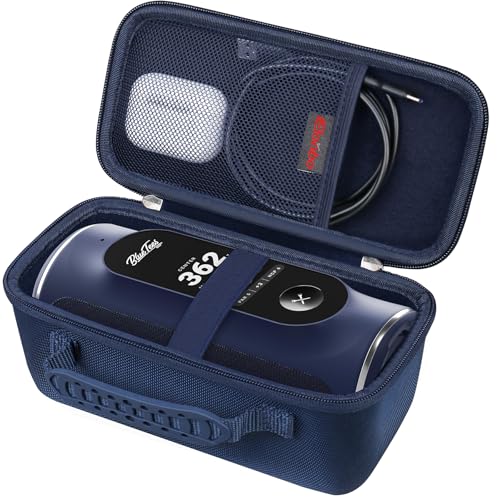 Carrying Case for Blue Tees Golf Player Pro/Player+ AI-Powered GPS Speaker | Blue Tees AI Powered Golf Speaker Hard Travel Protective Bag Storage Holder, Extra Mesh Pocket Fits Charging Cable, Navy - color: Navy