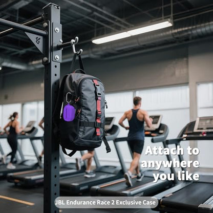 OAJ Soft Silicone Protective Case Cover for JBL Endurance Race 2, Front LED Visible, Compatible with JBL Endurance Race 2 Charging Case with Carabiner & Cleaner kit(Purple) - color: Purple