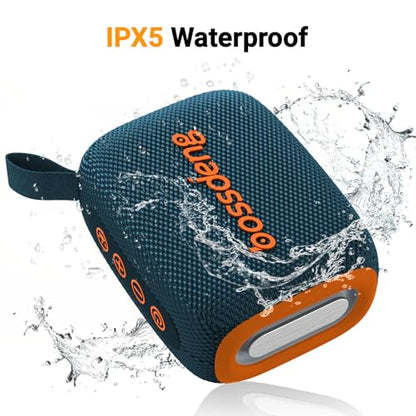 Waterproof Portable Bluetooth Speaker with Lights & Lanyard, Blue | Compact Wireless Outdoor Speaker, 10H Playtime, Bluetooth 5.3 Stable Connection IPX5 for Beach, Camping, Travel and Shower - color: Blue