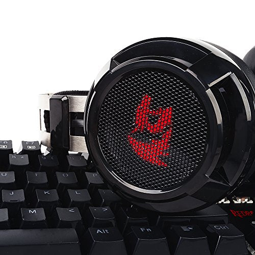 Redragon H301 SIREN2 7.1 Channel Surround Stereo Gaming Headset Over Ear Headphones with Mic Individual Vibration Noise Canceling LED Light