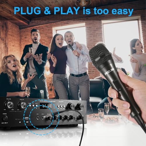 Dynamic Karaoke Microphone for Singing, Vocal Wired Microphone for Karaoke, Handheld Mic with 10 Ft Cable, Mics for Speaker with ON/Off Switch