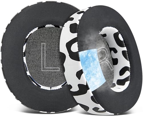 SOULWIT Cooling-Gel Replacement Earpads for Steelseries Arctis Nova Pro Wired, Nova 1/1X/1P/3/3P/3X/4/4P/4X/5/5P/5X/7/7X/7P Headphones, Ear Pads Cushions with Noise Isolation Foam - Snow Leopard - color: Snow Leopard