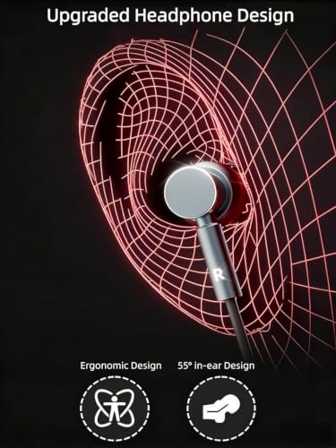 Acer Wired Headphones, HD Bass Driven Audio, Lightweight Aluminum Wired in Ear Earbud Headphones, 3.5mm Tangle-Free Cord