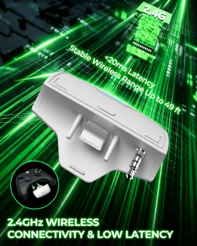 NUBWO Wireless Gaming Headset for Xbox Series X/S & Xbox One, 100Hr Battery Life, 3-in-1 Ultra-Low Latency 2.4GHz Dongle/Bluetooth 5.3/3.5mm Wired Gaming Headphones for PS5, PC - color: XBOX-White green