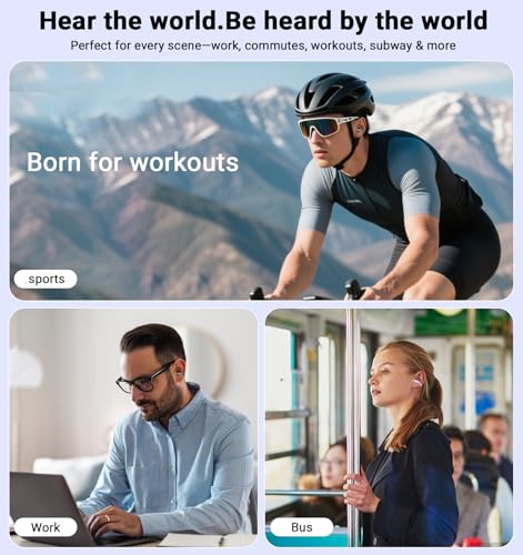 Clip on Earbuds,Open Ear Earbuds Wireless Bluetooth 5.4, Lightweight Open Ear Headphones with Mic 59H Battery,Waterproof, for Sports, Running, Small Ears & Glasses Wearers,Workouts - color: Black