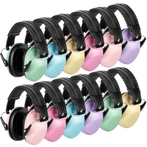 12 Pcs Kids Ear Protection Noise Cancelling Headphones Ear Muffs Bulk 27db Adult Noise Reduction Hearing Earmuff (Universal Fit (kids & Adults),Sweet Style) - size: Universal Fit (kids & Adults), style: Sweet Style