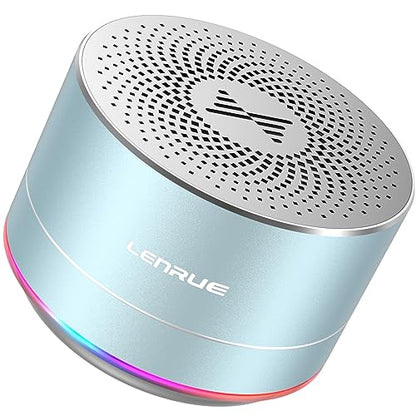 LENRUE Portable Bluetooth Speakers,Wireless Speaker with Clear Sound, Long Playtime, Small Mini Metal Speaker,Christmas Birthday Gifts for Men, Women,Kids(Sky-Blue) - color: Skyblue
