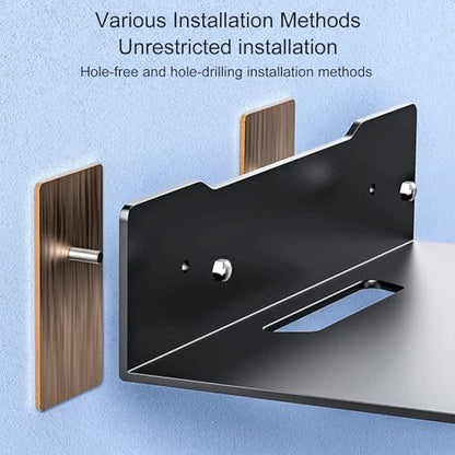 Wall Mount Shelf for Router – Space-Saving Bracket for Small Devices, Cable Box, WiFi Unit | Wall Shelf for Camera, Projector, Streaming Devices, Home Theater Accessories, Bedroom Storage - size: Large