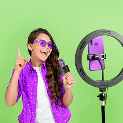 Wireless Bluetooth Karaoke Microphone with Built-in Speakers + HD Recording, Portable Handheld Mic | Lilac - style: Lilac