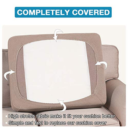 Flamingo P Super Stretch Couch Cushion Cover 1 Pack Individual Seat Slipcover with Elastic Bottom, Machine Washable Furniture Protector (1 Seat Cushion Cover, Sand) - color: Sand, size: 1 Seat Cushion Cover
