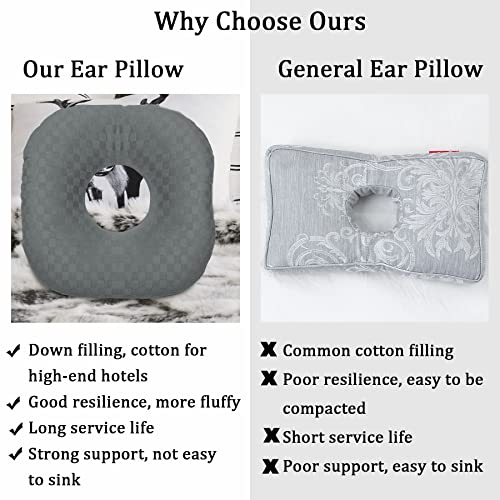 Ear Piercing Pillow with Hole for Cartilage Piercings, CNH Support - color: Dark Gray