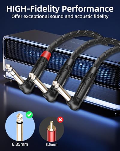 1/4" TRS to Dual TS Mono Insert Y Splitter Cable, Right Angle 0.5m - style: 90 6.35 TRS to 90 Dual 6.35 TS(1.64FT/0.5M)