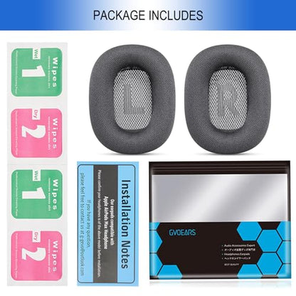Mesh Ear Cushions for Apple AirPods Max 1 & 2 - Air Max Ear Cup Replacement | Upgraded Earpads with Original Silicone Design Strong Magnet (Space Gray) - color: Space Gray