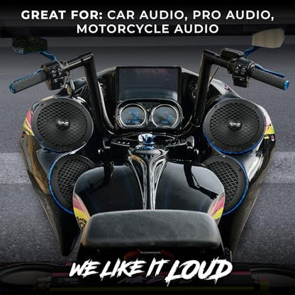 DS18 PRO-GRILL6MS/BK PRO 6.5" Slim Metal Mesh Speaker Grill - Universal Fit 6.5 inches - Protective Speaker Cover Mesh - Protect Your Speakers - Black - Each - size: 6.5 - Inches