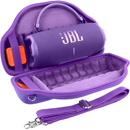 co2CREA Case for JBL Charge 6 Portable Bluetooth Speaker, Purple | High-Density Foam Padding, Reinforced Handle, Detachable Shoulder Strap, Compact Lightweight Design, Dust Protection - color: Purple Case