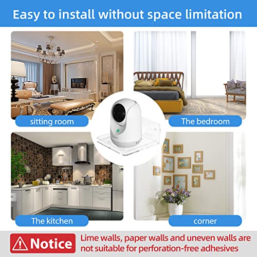 Wall Mount Floating Shelves for 2 Pcs Camera Mini Speaker Shelf Baby Monitor - Clear Mini Shelf Flexible Use for Wall Space in Bedroom Bathroom Kitchen Living Room - size: Small Clear