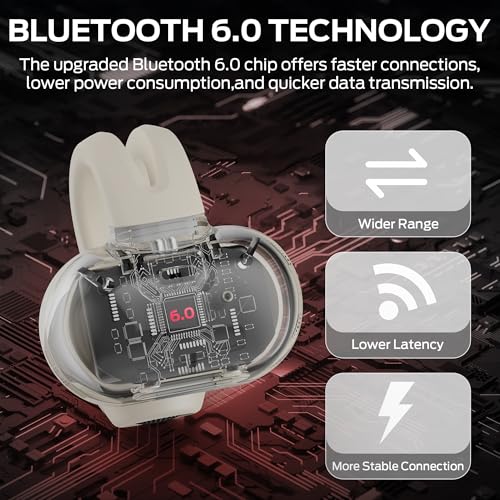 Monster Open Ear AC221 Headphones, Bluetooth 6.0 Wireless Earbuds Stereo Sound, Clip on Earbuds With 30H Playback, Clear Calls, Type-C Charging, Touch Control, IPX6 Waterproof Wireless Open Headphones
