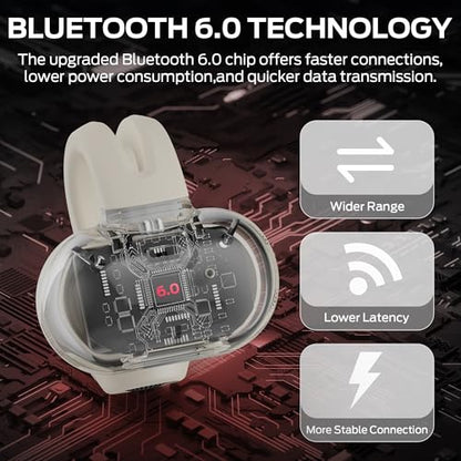Monster Open Ear AC221 Headphones, Bluetooth 6.0 Wireless Earbuds Stereo Sound, Clip on Earbuds With 30H Playback, Clear Calls, Type-C Charging, Touch Control, IPX6 Waterproof Wireless Open Headphones