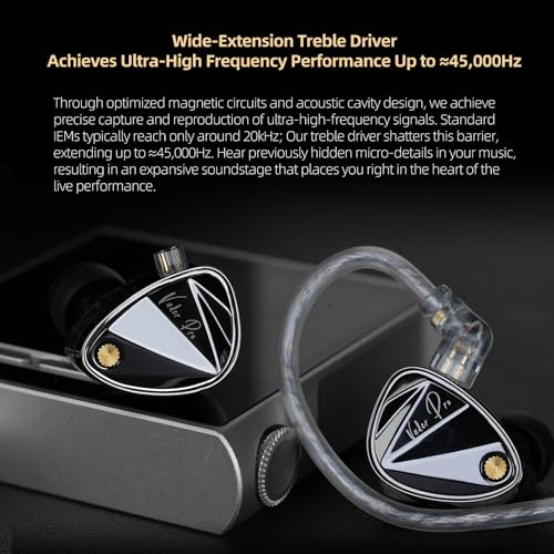 KZ Vader Pro in Ear Monitor, HiFi IEM Earbuds | 6DD, Enhanced Bass & High Resolution, Wide Frequency, Premium Sound Standard, Detachable Cable, 3.5mm Jack no Mic - style: Standard no microphone