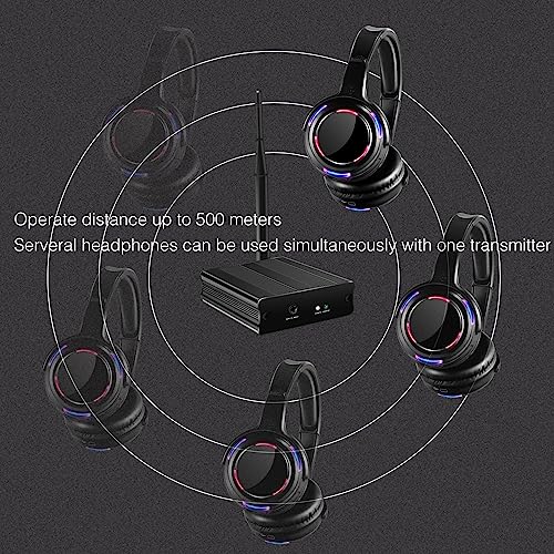 Professional Silent Disco LED Wireless Headphones and RF LED Silent Disco Earphones for iPod MP3 DJ Music Pary Club (30 led Headphone + 2 Transmitter) - color: 30 led headphone + 2 transmitter