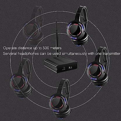 Professional Silent Disco LED Wireless Headphones and RF LED Silent Disco Earphones for iPod MP3 DJ Music Pary Club (30 led Headphone + 2 Transmitter) - color: 30 led headphone + 2 transmitter