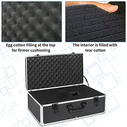 22 Inch Hard Carrying Case | Ideal for Wireless Mic System Storage & Camera Gear Transportation with Customizable Pre-Diced DIY Foam, Black - size: Inner：21.6''X 11.6''X 7.6''