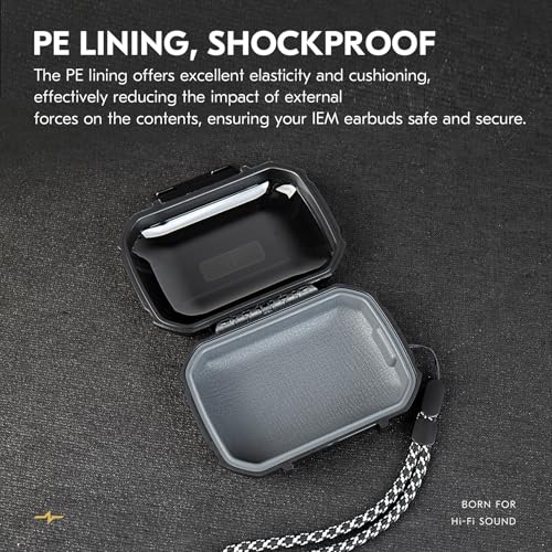 CCZ Taichi Portable IEM Case, Water-Resistant Earbuds Storage Hard Box, Travel Carrying Case for Headphones Compatible with Moondrop CHU II,KZ ZS10 PRO (Gray) - color: Gray