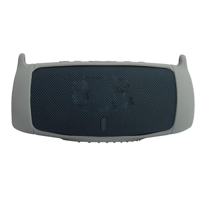 Protective Silicone Case Cover for JBL Charge 5 Bluetooth Speaker Soft Carrying Skin Sleeve with Shoulder Strap & Carabiner,Speaker Accessory (Gray) - color: gray