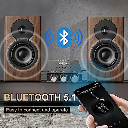 320W Audio Amplifier Board with Treble and Bass Control, DC 12-36V, Bluetooth 5.2 and AUX Inputs, 2.0 Channel Stereo AMP Board for DIY Wireless Speakers (Black3 T160HS) - color: Black3 T160HS