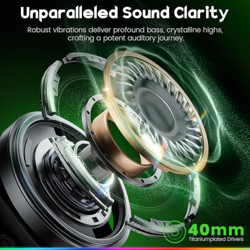 WESEARY Wireless Gaming Headset with Mic, 2.4GHz & Bluetooth 5.4 Headphones | Ultra-Low Latency, Stereo Sound, Soft Earmuffs, Wireless Headsets for PS5, PS4, Switch, PC, Mac