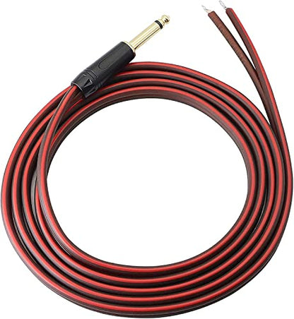 Yuchenfeng 1/4" TS Mono Plug to Bare Wire Speaker Cable - 6.35mm Male Adapter Replacement Open End for Guitar, Mic & DJ Gear | Hi-Fi Audio (50FT) - size: 50FT 1PCS