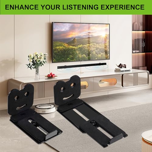 Adjustable Soundbar Mount, Holds 25 lbs, Universal Sound Bar Bracket | Removable, Lockable, Adjustable 3.4-5.2 inches, Metal, Anti-Slip, Wall Mount for TV - color: Adjustable-2 (3.4"-5.2")
