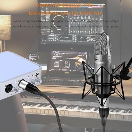 Tisino 10FT XLR Microphone Cable, XLR Male to Female Balanced Mic Cord, 2 Pack - size: 10FT, style: 2 Pack