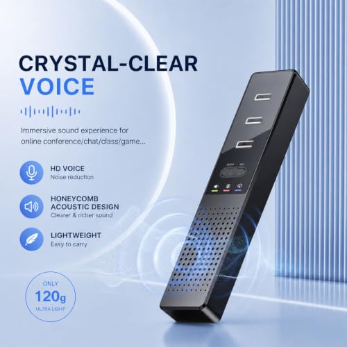 3 in 1 USB Computer Speaker with Microphone, PC Laptop Desktop Conference Speaker with Mic for Smart Home Office and Online Study,360 Degree Enhanced (Classic) - style: 9