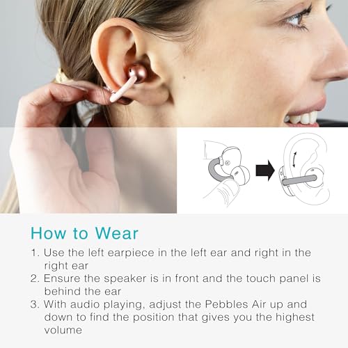 MEE audio Pebbles Air Open Ear True Wireless Earbuds - Bluetooth 5.3 Lightweight Earclip Headphones with Headset Microphone & Call Noise Reduction for Gym/Workouts/Sports and Gaming (Rose Gold/Pink) - color: Rose Gold