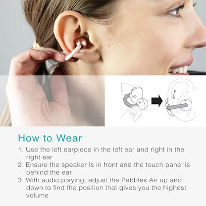 MEE audio Pebbles Air Open Ear True Wireless Earbuds - Bluetooth 5.3 Lightweight Earclip Headphones with Headset Microphone & Call Noise Reduction for Gym/Workouts/Sports and Gaming (Rose Gold/Pink) - color: Rose Gold