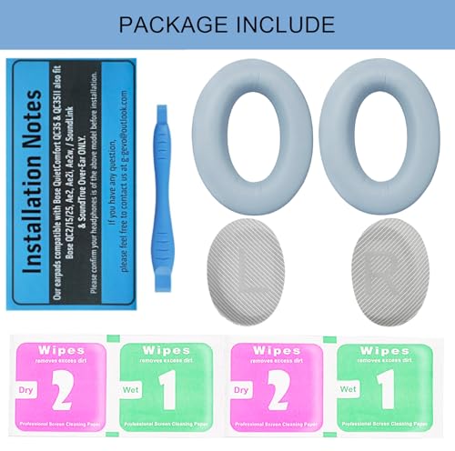 GEVO Premium Replacement Ear Pads for Bose QC35 & QC35ii - Moonstone Blue | Fits QuietComfort 35 & 35ii / SoundLink 1&2 AE（Over-Ear）- Soft Protein Leather · Adaptive Memory Foam and Extra Durable - color: Moonstone Blue