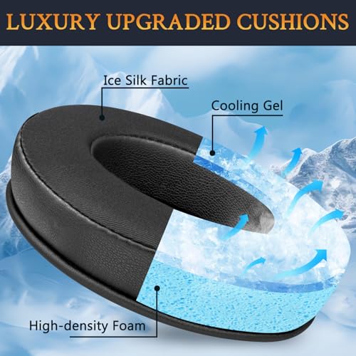 SOULWIT Cooling Gel Earpads Replacement for Gtheos Captein 300/370 Wireless Gaming Headset, Ear Pads Cushions with High-Density Foam - Black